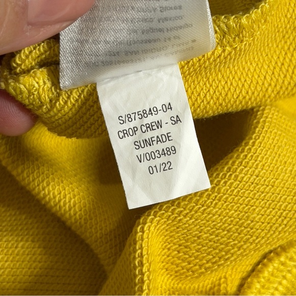 Old Navy 2X Mustard Yellow Good Vibes Crew Long Sleeve Pullover Sweatshirt - Picture 9 of 10